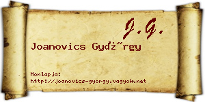 Joanovics György névjegykártya