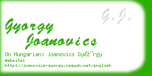 gyorgy joanovics business card